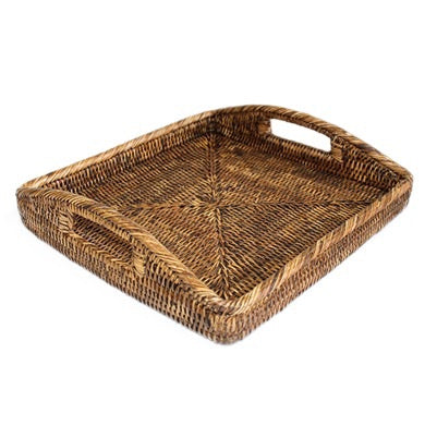 Square Morning Tray in Antique Brown