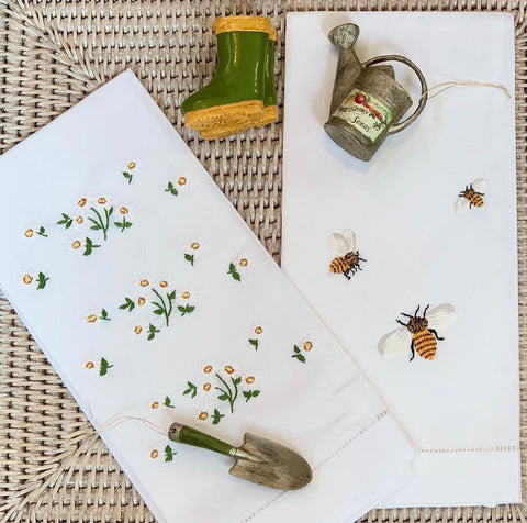 Embroidered Bees Everyday Towel
