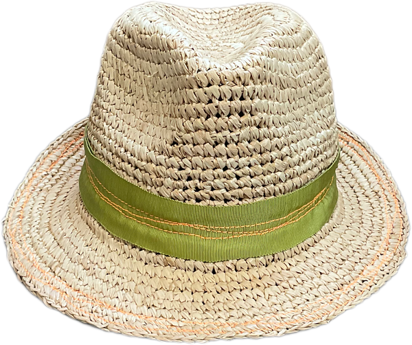 Tarboush Raffia Hat in New Lime