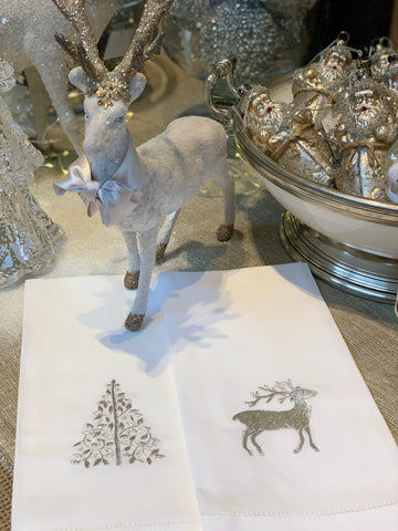 Embroidered Silver Deer Everyday Towel