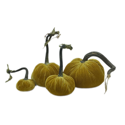 Velvet Decorative Pumpkin in Gold