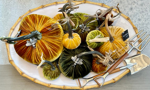 Velvet Decorative Pumpkin in Maize