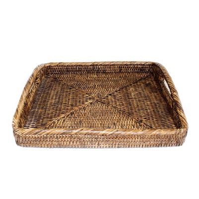 Square Morning Tray in Antique Brown