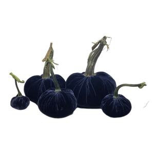 Velvet Decorative Pumpkin in Sapphire