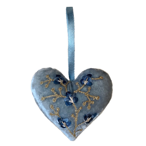 Misha Silk Velvet Heart in Heavenly Blue