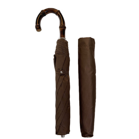 Bamboo Handled Umbrella in Brown