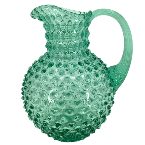 Colored Hobnail Beverage Pitcher in Teal Green