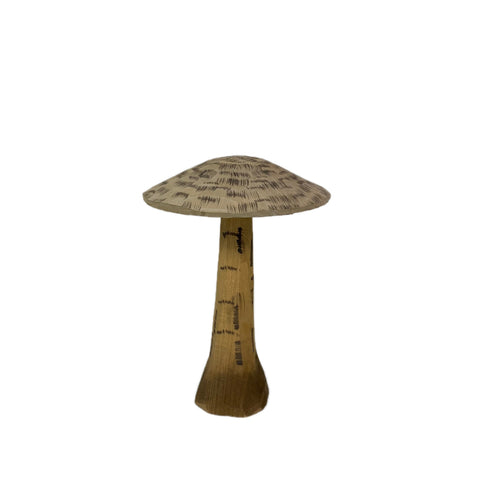 Medium Wooden Hand-Carved Mushroom