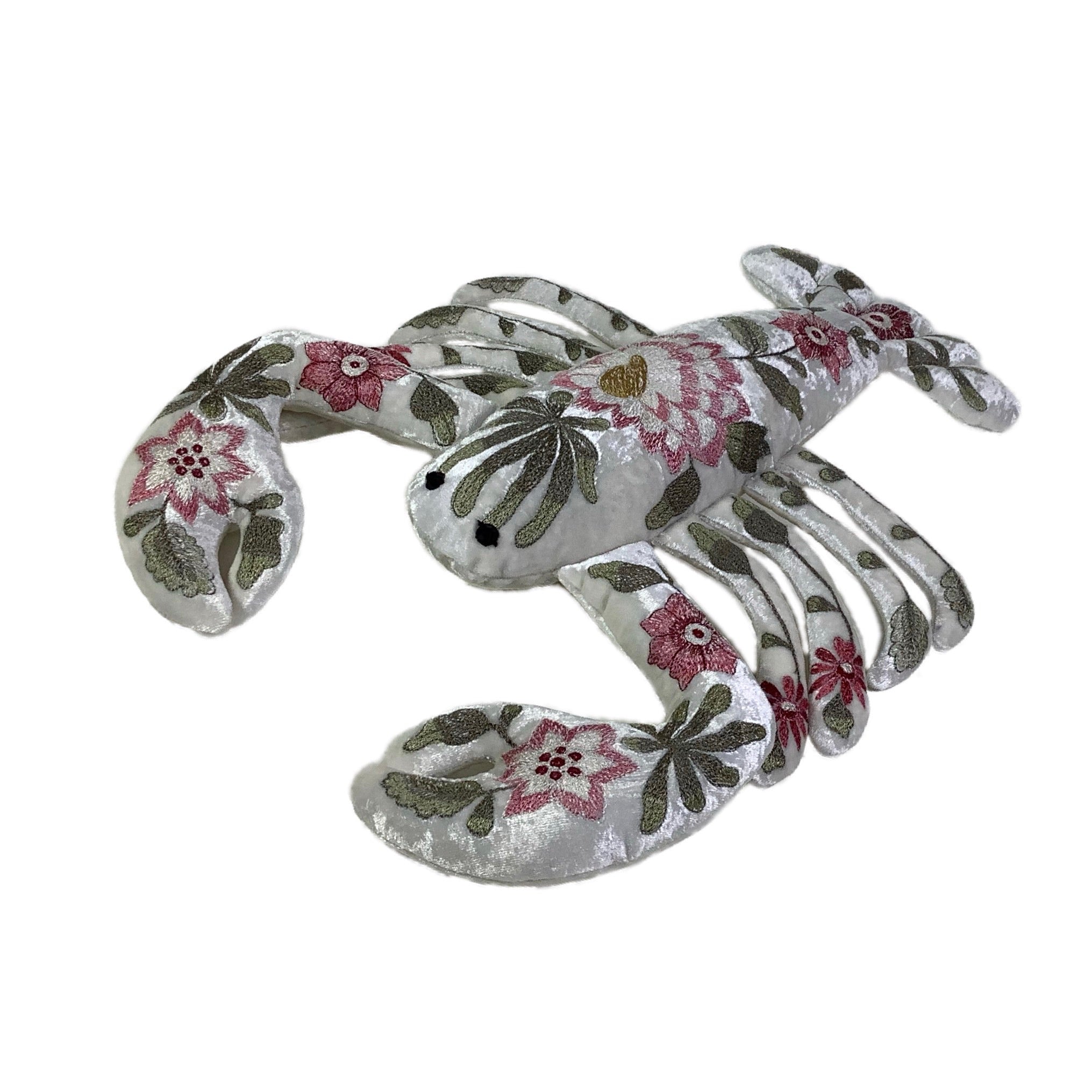 Lara Silk Velvet Lobster in Silver