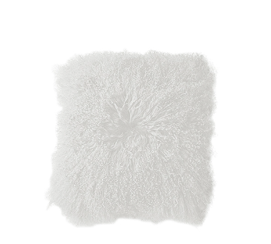 Mongolian Fur Pillow Cushion in White