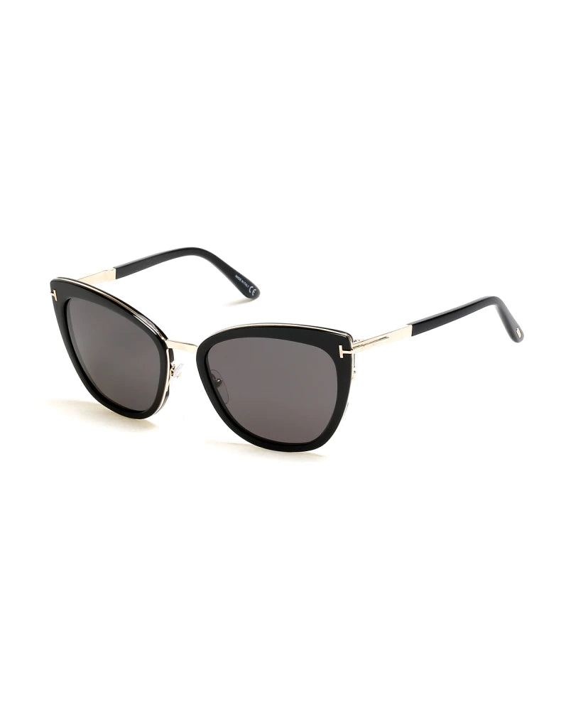 Simona Metal Sunglasses in Black + Gold
