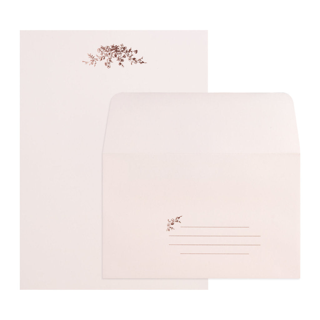 Rose Bouquet Letterpress Letter Sheet Set