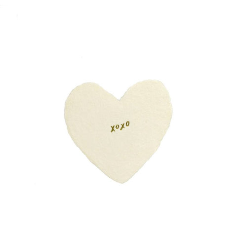 Foiled XOXO Petite Heart Card Box in Cream