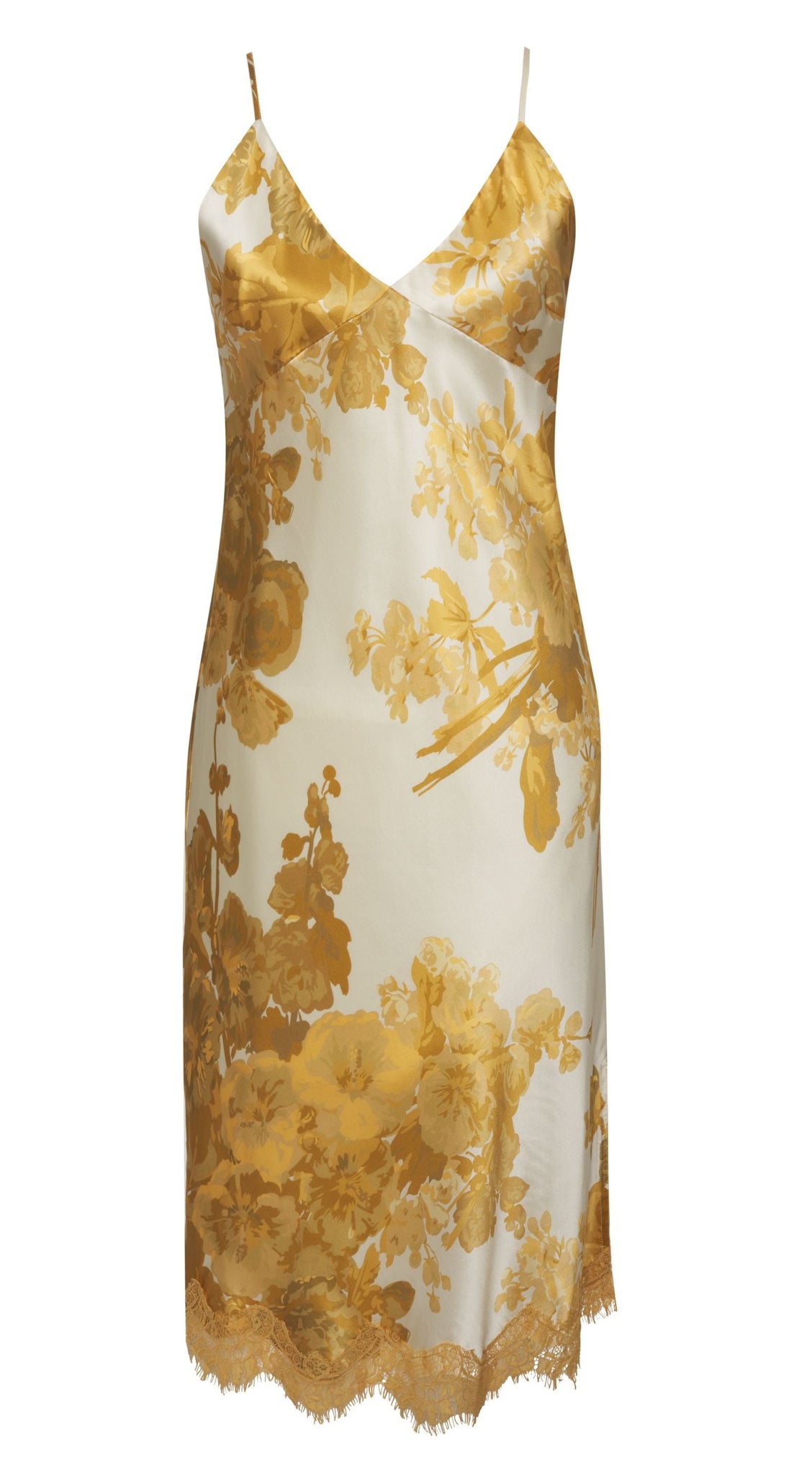 Chloe Chemise Dress in Golden Bloom