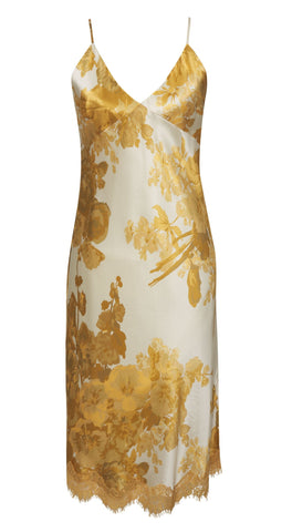 Chloe Chemise Dress in Golden Bloom