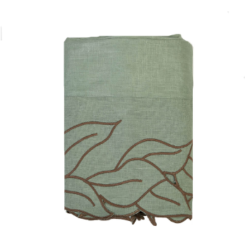 Venezia Coated Linen Table Runner in Salvia + Noce