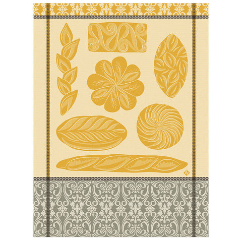 Ronde des Pains Tea Towel in Yellow